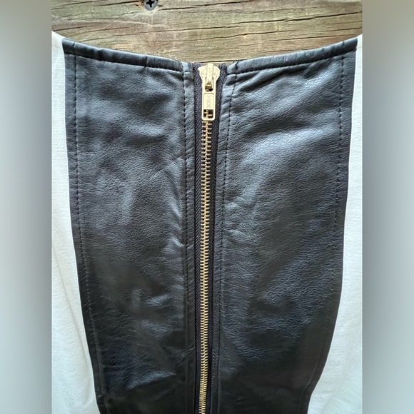 ECI New York Women’s Dress With Faux Leather Strip Down Center in Front and Back - Picture 3 of 6